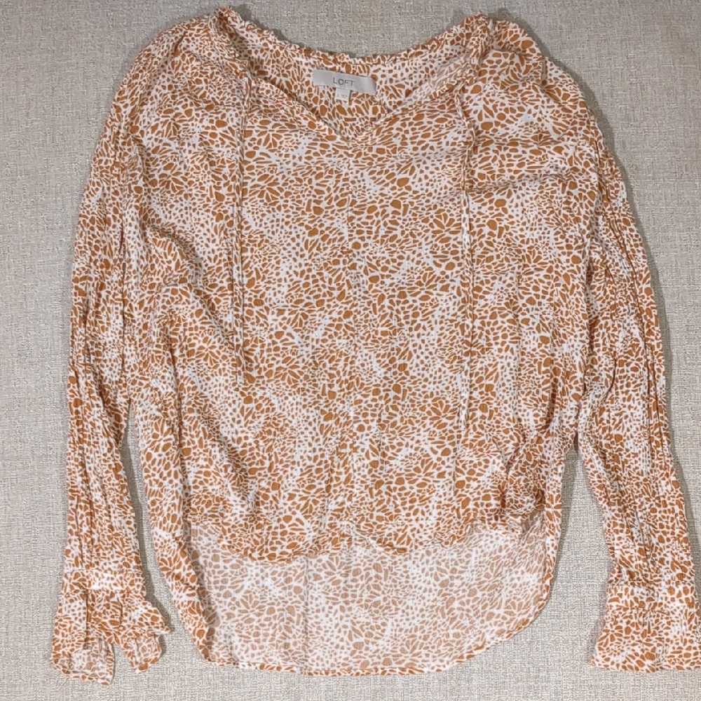LOFT Terracotta Patterned Blouse